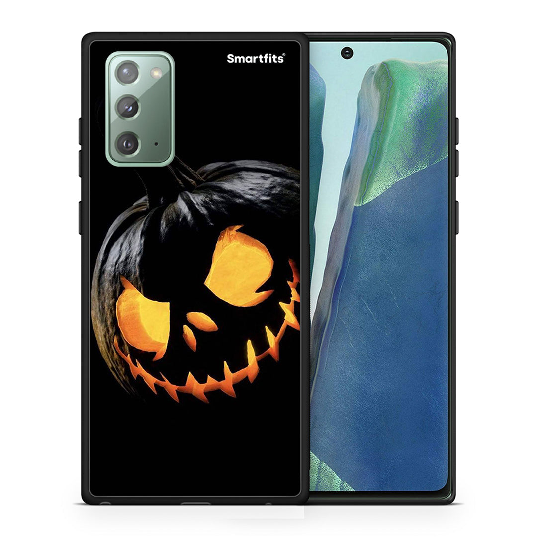 Θήκη Samsung Note 20 Halloween Scary Pumpkin από τη Smartfits με σχέδιο στο πίσω μέρος και μαύρο περίβλημα | Samsung Note 20 Halloween Scary Pumpkin case with colorful back and black bezels