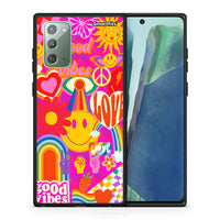 Thumbnail for Θήκη Samsung Note 20 Hippie Love από τη Smartfits με σχέδιο στο πίσω μέρος και μαύρο περίβλημα | Samsung Note 20 Hippie Love case with colorful back and black bezels