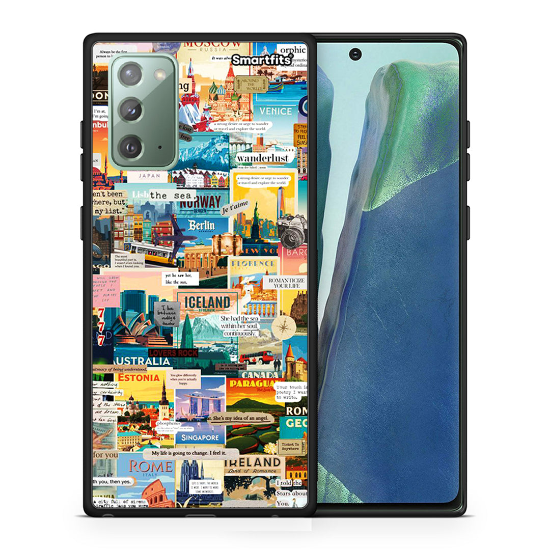 Θήκη Samsung Note 20 Live To Travel από τη Smartfits με σχέδιο στο πίσω μέρος και μαύρο περίβλημα | Samsung Note 20 Live To Travel case with colorful back and black bezels