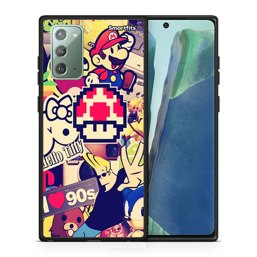 Θήκη Samsung Note 20 Love The 90s από τη Smartfits με σχέδιο στο πίσω μέρος και μαύρο περίβλημα | Samsung Note 20 Love The 90s case with colorful back and black bezels