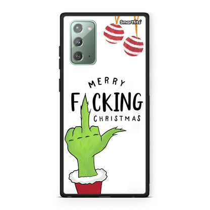 Samsung Note 20 Merry F Xmas θήκη από τη Smartfits με σχέδιο στο πίσω μέρος και μαύρο περίβλημα | Smartphone case with colorful back and black bezels by Smartfits