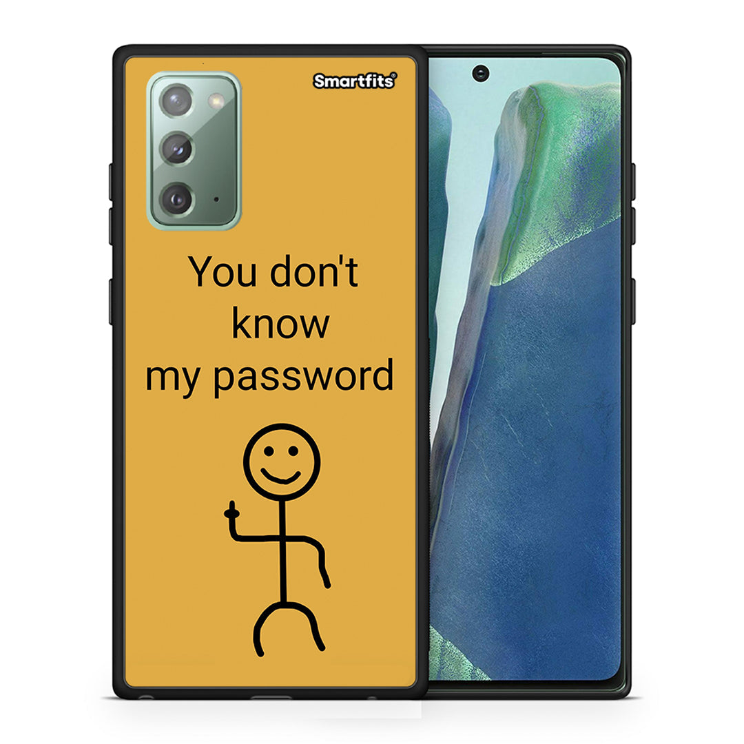 Θήκη Samsung Note 20 My Password από τη Smartfits με σχέδιο στο πίσω μέρος και μαύρο περίβλημα | Samsung Note 20 My Password case with colorful back and black bezels