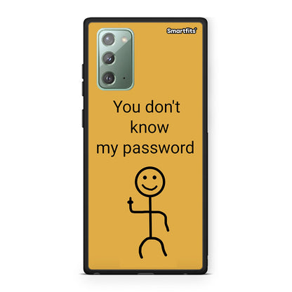Samsung Note 20 My Password Θήκη από τη Smartfits με σχέδιο στο πίσω μέρος και μαύρο περίβλημα | Smartphone case with colorful back and black bezels by Smartfits
