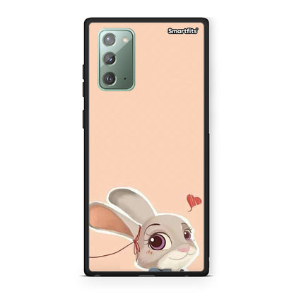 Samsung Note 20 Nick Wilde And Judy Hopps Love 2 θήκη από τη Smartfits με σχέδιο στο πίσω μέρος και μαύρο περίβλημα | Smartphone case with colorful back and black bezels by Smartfits