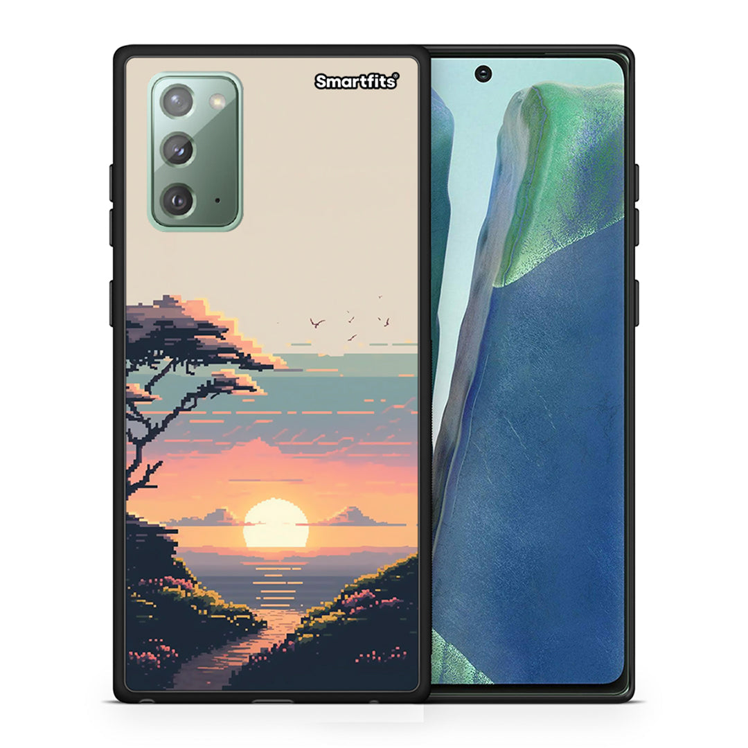 Θήκη Samsung Note 20 Pixel Sunset από τη Smartfits με σχέδιο στο πίσω μέρος και μαύρο περίβλημα | Samsung Note 20 Pixel Sunset case with colorful back and black bezels