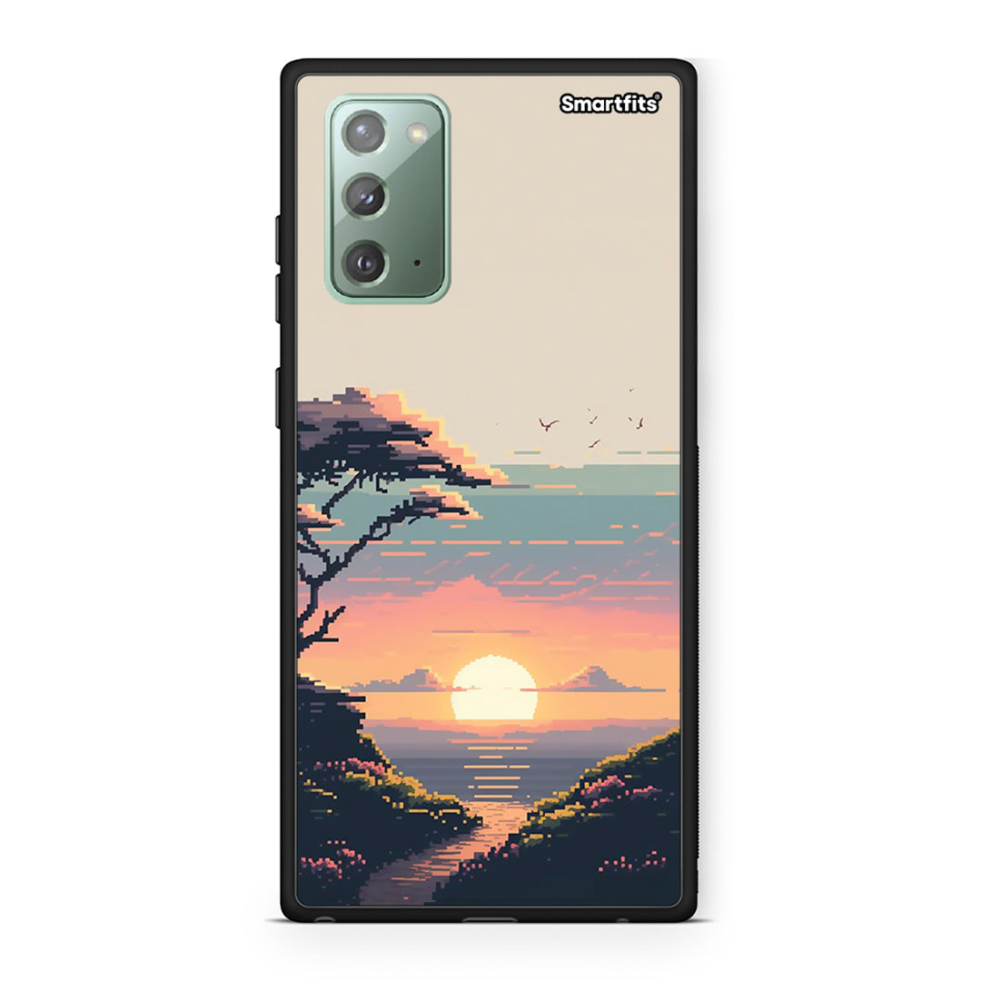 Samsung Note 20 Pixel Sunset Θήκη από τη Smartfits με σχέδιο στο πίσω μέρος και μαύρο περίβλημα | Smartphone case with colorful back and black bezels by Smartfits