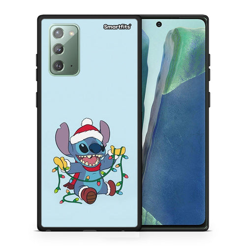 Θήκη Samsung Note 20 Santa Stich από τη Smartfits με σχέδιο στο πίσω μέρος και μαύρο περίβλημα | Samsung Note 20 Santa Stich case with colorful back and black bezels
