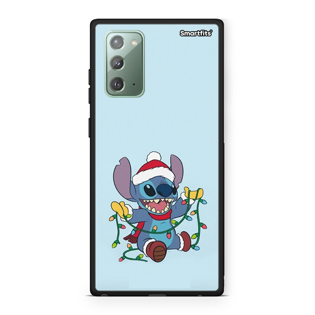 Samsung Note 20 Santa Stich θήκη από τη Smartfits με σχέδιο στο πίσω μέρος και μαύρο περίβλημα | Smartphone case with colorful back and black bezels by Smartfits