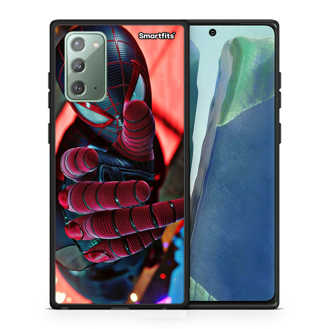 Θήκη Samsung Note 20 Spider Hand από τη Smartfits με σχέδιο στο πίσω μέρος και μαύρο περίβλημα | Samsung Note 20 Spider Hand case with colorful back and black bezels