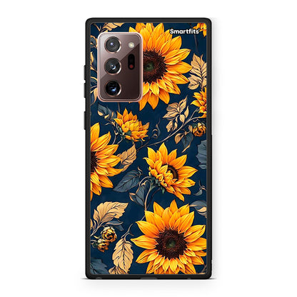 Samsung Note 20 Ultra Autumn Sunflowers Θήκη από τη Smartfits με σχέδιο στο πίσω μέρος και μαύρο περίβλημα | Smartphone case with colorful back and black bezels by Smartfits