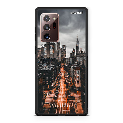 Samsung Note 20 Ultra City Lights θήκη από τη Smartfits με σχέδιο στο πίσω μέρος και μαύρο περίβλημα | Smartphone case with colorful back and black bezels by Smartfits