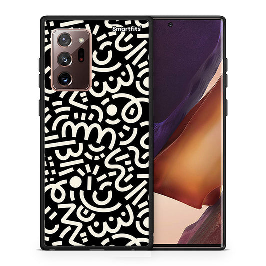 Θήκη Samsung Note 20 Ultra Doodle Art από τη Smartfits με σχέδιο στο πίσω μέρος και μαύρο περίβλημα | Samsung Note 20 Ultra Doodle Art case with colorful back and black bezels