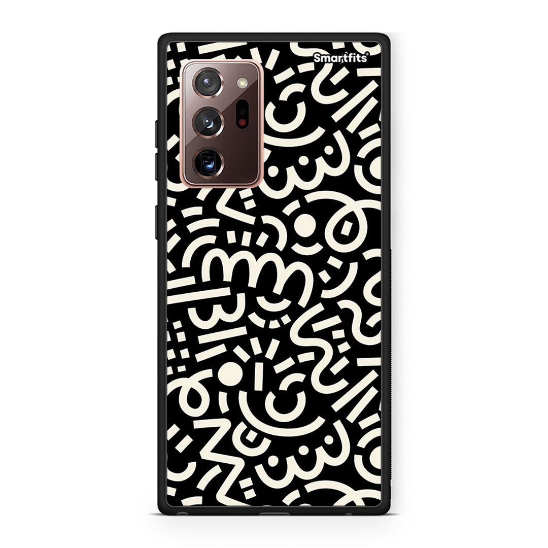 Samsung Note 20 Ultra Doodle Art Θήκη από τη Smartfits με σχέδιο στο πίσω μέρος και μαύρο περίβλημα | Smartphone case with colorful back and black bezels by Smartfits