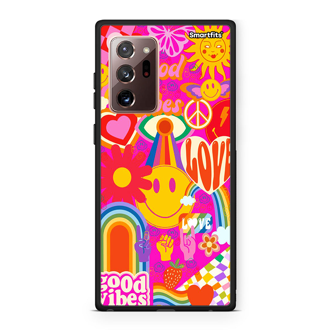 Samsung Note 20 Ultra Hippie Love θήκη από τη Smartfits με σχέδιο στο πίσω μέρος και μαύρο περίβλημα | Smartphone case with colorful back and black bezels by Smartfits