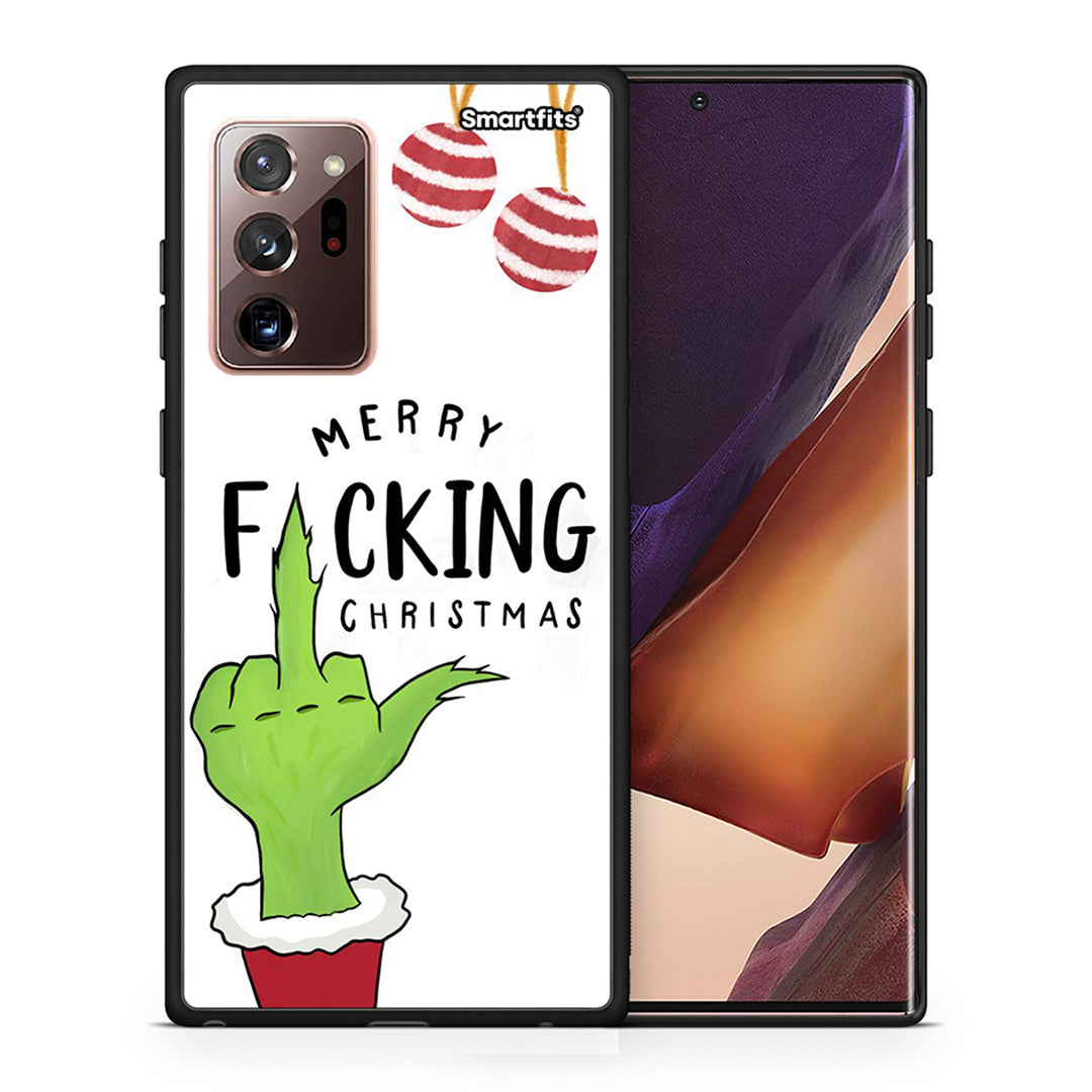 Θήκη Samsung Note 20 Ultra Merry F Xmas από τη Smartfits με σχέδιο στο πίσω μέρος και μαύρο περίβλημα | Samsung Note 20 Ultra Merry F Xmas case with colorful back and black bezels