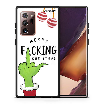 Θήκη Samsung Note 20 Ultra Merry F Xmas από τη Smartfits με σχέδιο στο πίσω μέρος και μαύρο περίβλημα | Samsung Note 20 Ultra Merry F Xmas case with colorful back and black bezels