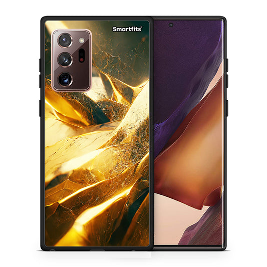 Θήκη Samsung Note 20 Ultra Real Gold από τη Smartfits με σχέδιο στο πίσω μέρος και μαύρο περίβλημα | Samsung Note 20 Ultra Real Gold case with colorful back and black bezels
