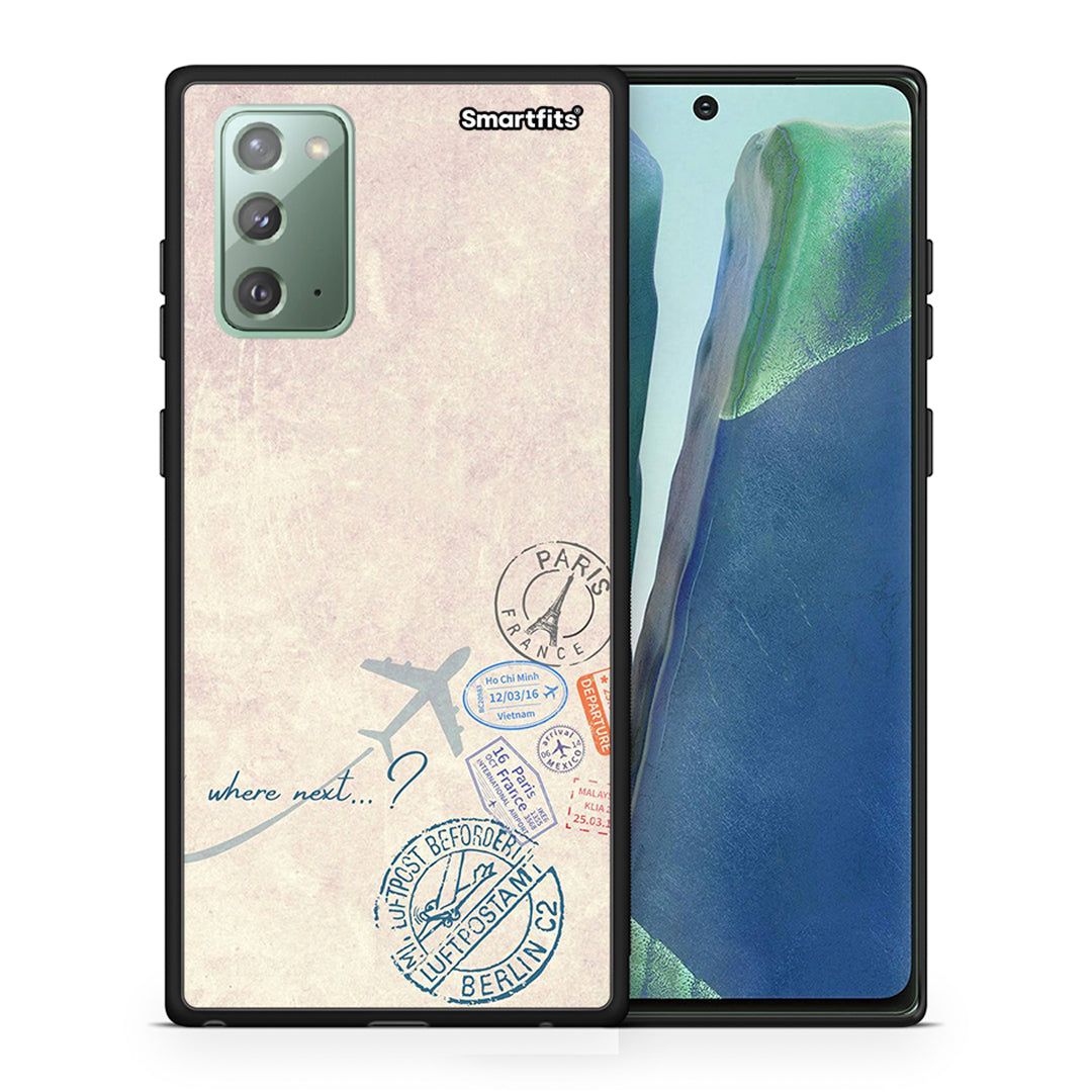 Θήκη Samsung Note 20 Where Next από τη Smartfits με σχέδιο στο πίσω μέρος και μαύρο περίβλημα | Samsung Note 20 Where Next case with colorful back and black bezels