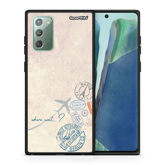 Θήκη Samsung Note 20 Where Next από τη Smartfits με σχέδιο στο πίσω μέρος και μαύρο περίβλημα | Samsung Note 20 Where Next case with colorful back and black bezels