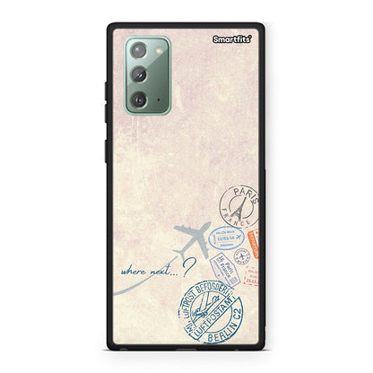 Samsung Note 20 Where Next Θήκη από τη Smartfits με σχέδιο στο πίσω μέρος και μαύρο περίβλημα | Smartphone case with colorful back and black bezels by Smartfits