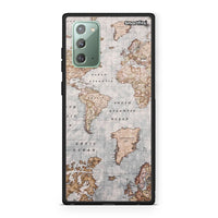 Thumbnail for Samsung Note 20 World Map Θήκη από τη Smartfits με σχέδιο στο πίσω μέρος και μαύρο περίβλημα | Smartphone case with colorful back and black bezels by Smartfits