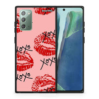 Thumbnail for Θήκη Samsung Note 20 XOXO Lips από τη Smartfits με σχέδιο στο πίσω μέρος και μαύρο περίβλημα | Samsung Note 20 XOXO Lips case with colorful back and black bezels