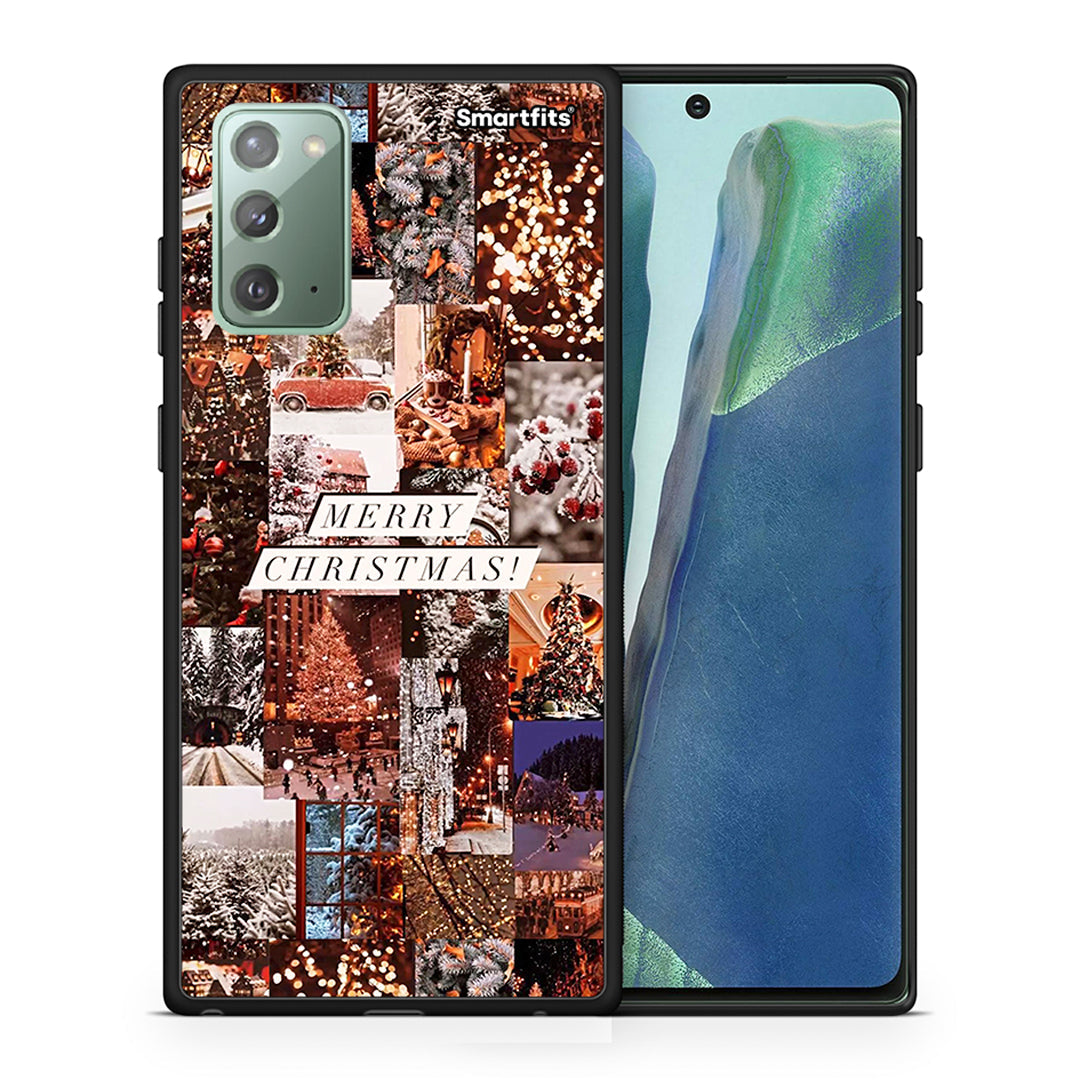 Θήκη Samsung Note 20 Xmas Collage από τη Smartfits με σχέδιο στο πίσω μέρος και μαύρο περίβλημα | Samsung Note 20 Xmas Collage case with colorful back and black bezels