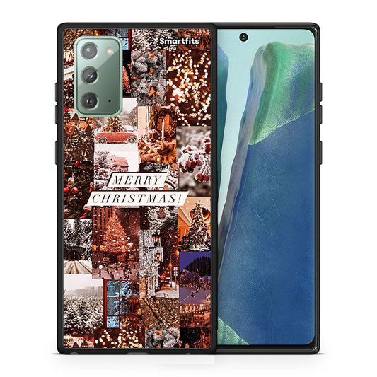 Θήκη Samsung Note 20 Xmas Collage από τη Smartfits με σχέδιο στο πίσω μέρος και μαύρο περίβλημα | Samsung Note 20 Xmas Collage case with colorful back and black bezels