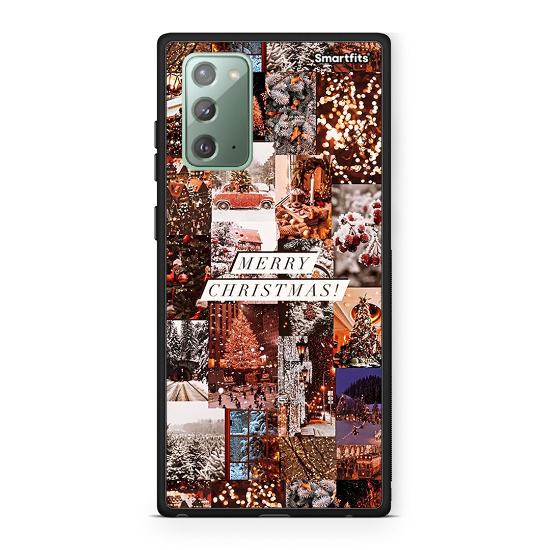 Samsung Note 20 Xmas Collage θήκη από τη Smartfits με σχέδιο στο πίσω μέρος και μαύρο περίβλημα | Smartphone case with colorful back and black bezels by Smartfits