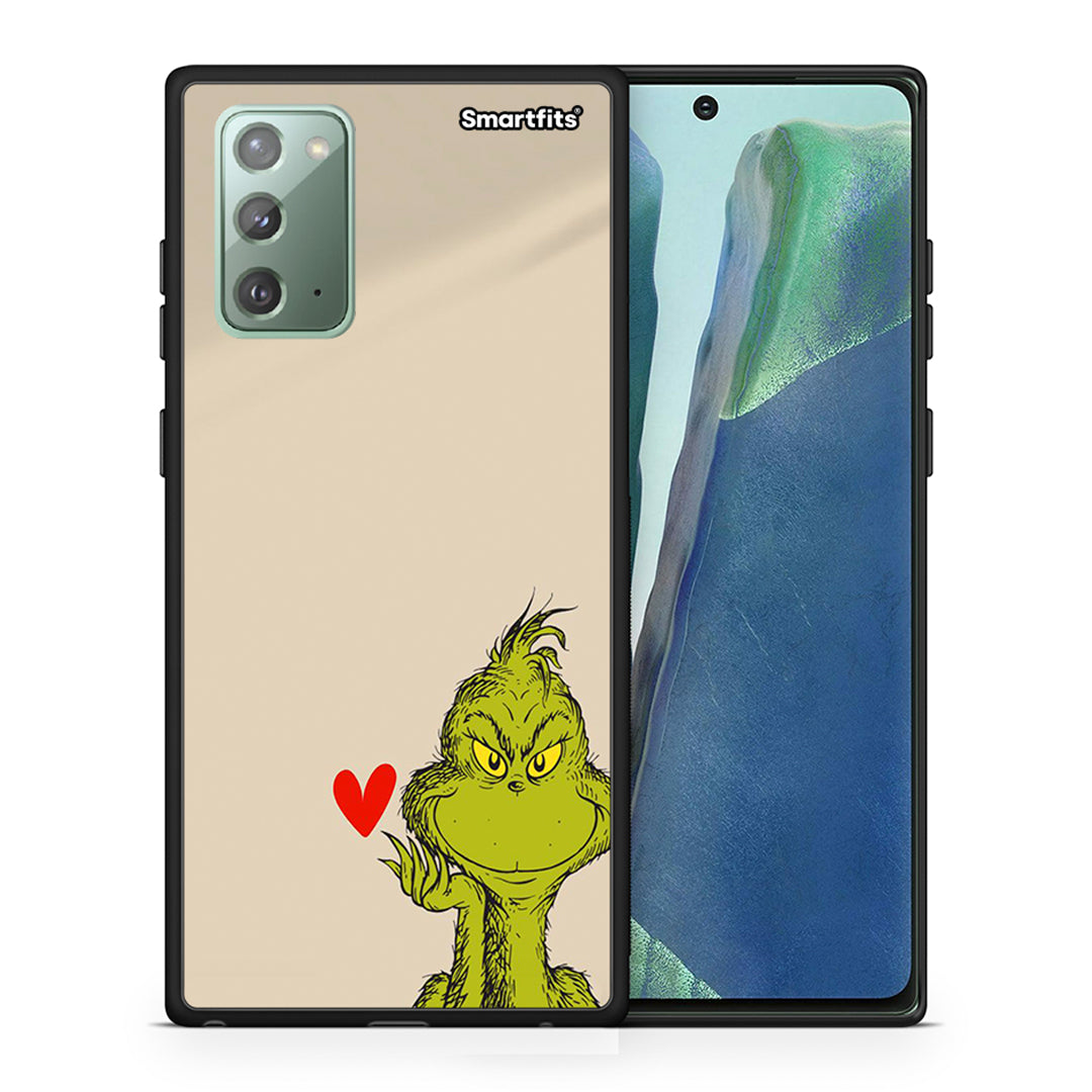 Θήκη Samsung Note 20 Xmas Grinch από τη Smartfits με σχέδιο στο πίσω μέρος και μαύρο περίβλημα | Samsung Note 20 Xmas Grinch case with colorful back and black bezels