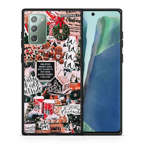 Θήκη Samsung Note 20 Xmas Habbits από τη Smartfits με σχέδιο στο πίσω μέρος και μαύρο περίβλημα | Samsung Note 20 Xmas Habbits case with colorful back and black bezels