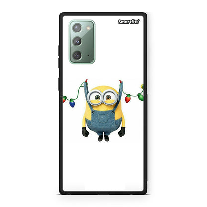Samsung Note 20 Xmas Minion Lights θήκη από τη Smartfits με σχέδιο στο πίσω μέρος και μαύρο περίβλημα | Smartphone case with colorful back and black bezels by Smartfits