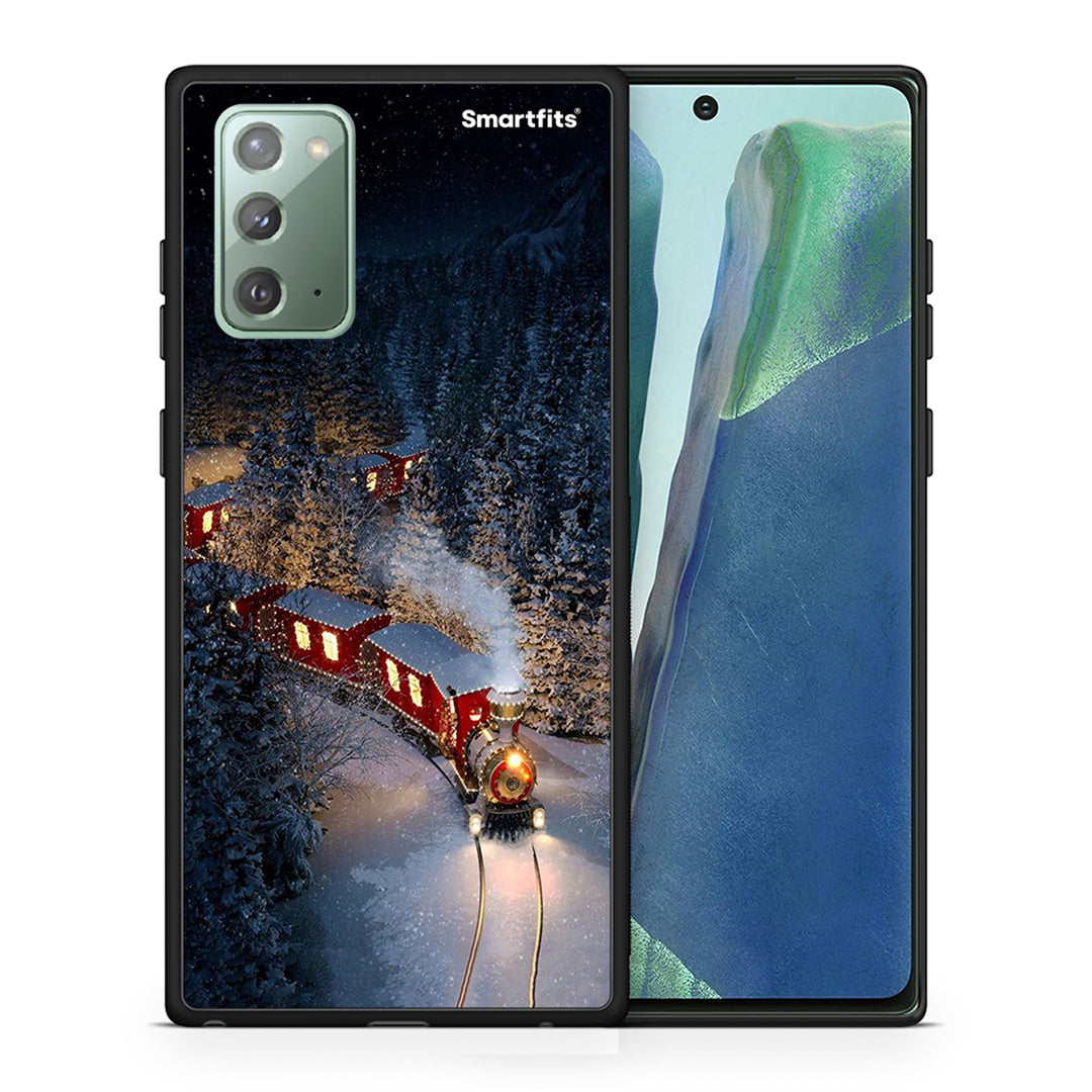 Θήκη Samsung Note 20 Xmas Train από τη Smartfits με σχέδιο στο πίσω μέρος και μαύρο περίβλημα | Samsung Note 20 Xmas Train case with colorful back and black bezels