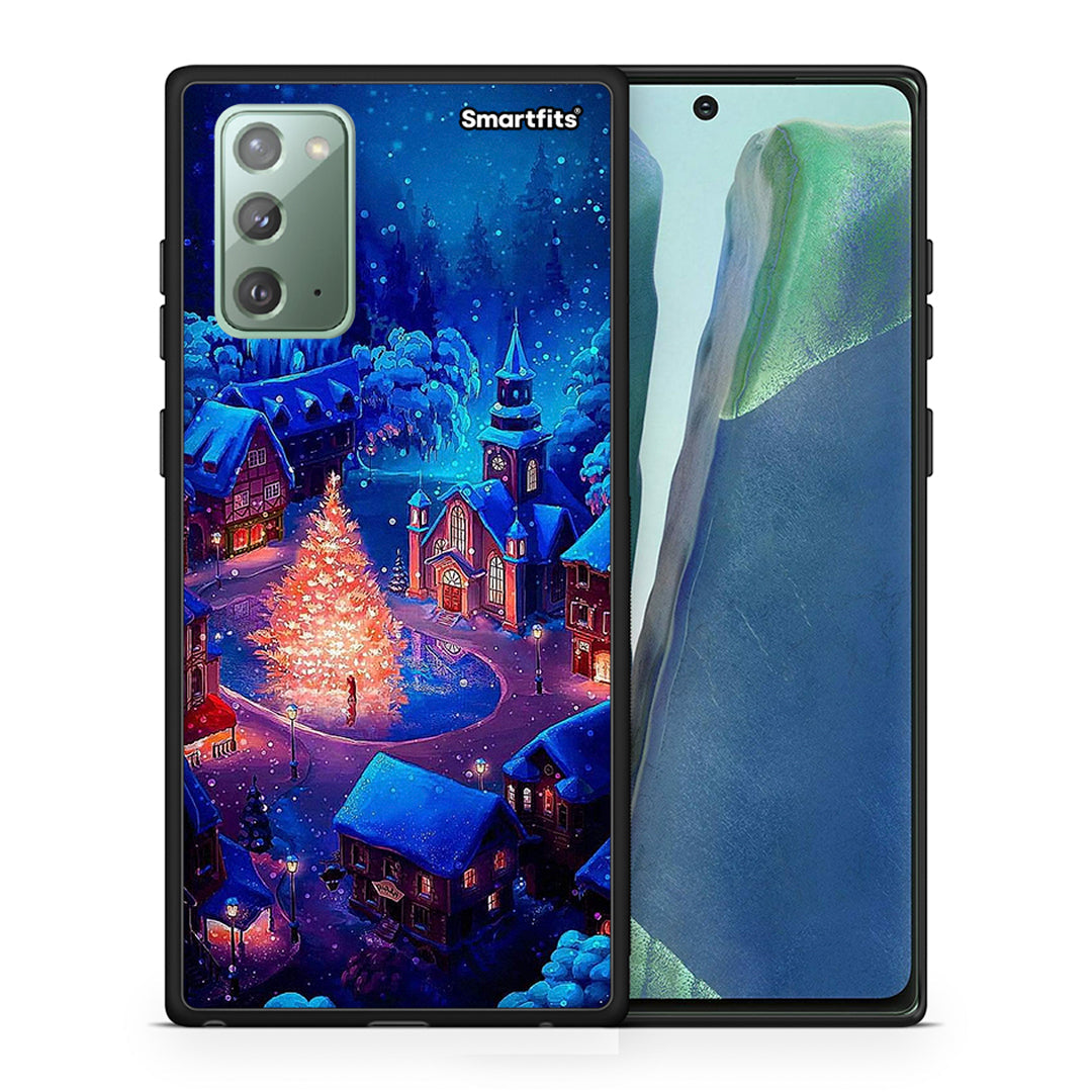 Θήκη Samsung Note 20 Xmas Village από τη Smartfits με σχέδιο στο πίσω μέρος και μαύρο περίβλημα | Samsung Note 20 Xmas Village case with colorful back and black bezels