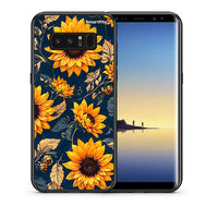 Thumbnail for Θήκη Samsung Note 8 Autumn Sunflowers από τη Smartfits με σχέδιο στο πίσω μέρος και μαύρο περίβλημα | Samsung Note 8 Autumn Sunflowers case with colorful back and black bezels