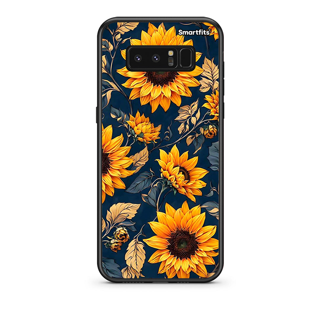 samsung note 8 Autumn Sunflowers Θήκη από τη Smartfits με σχέδιο στο πίσω μέρος και μαύρο περίβλημα | Smartphone case with colorful back and black bezels by Smartfits