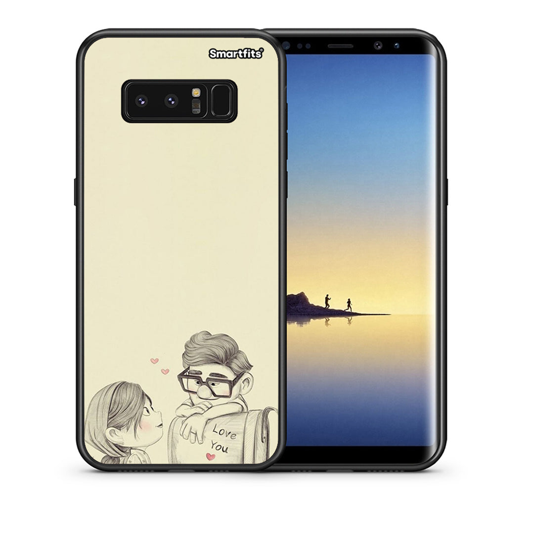 Θήκη Samsung Note 8 Carl And Ellie από τη Smartfits με σχέδιο στο πίσω μέρος και μαύρο περίβλημα | Samsung Note 8 Carl And Ellie case with colorful back and black bezels