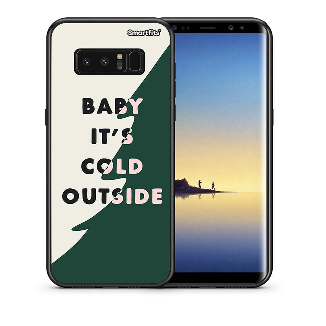 Θήκη Samsung Note 8 Cold Outside από τη Smartfits με σχέδιο στο πίσω μέρος και μαύρο περίβλημα | Samsung Note 8 Cold Outside case with colorful back and black bezels