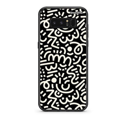samsung note 8 Doodle Art Θήκη από τη Smartfits με σχέδιο στο πίσω μέρος και μαύρο περίβλημα | Smartphone case with colorful back and black bezels by Smartfits