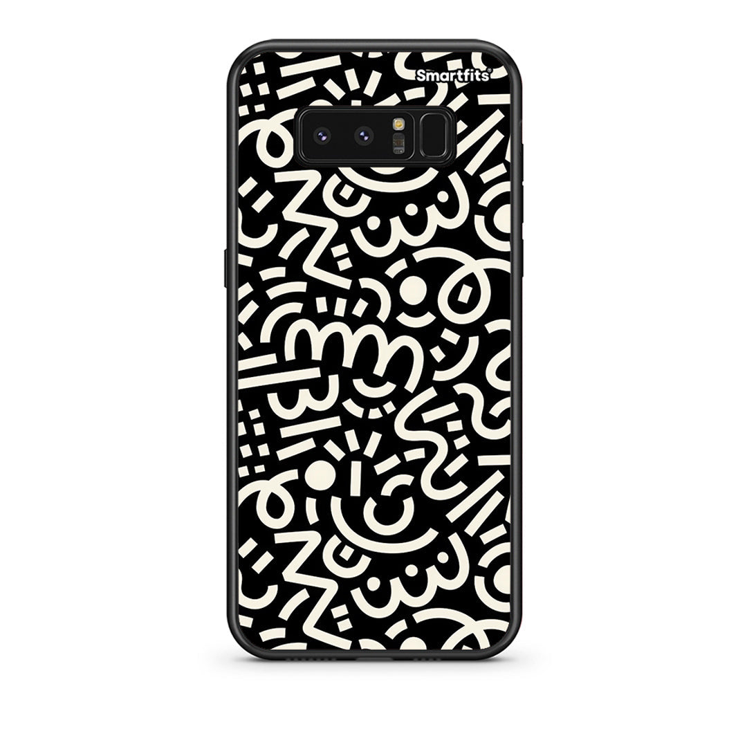 samsung note 8 Doodle Art Θήκη από τη Smartfits με σχέδιο στο πίσω μέρος και μαύρο περίβλημα | Smartphone case with colorful back and black bezels by Smartfits