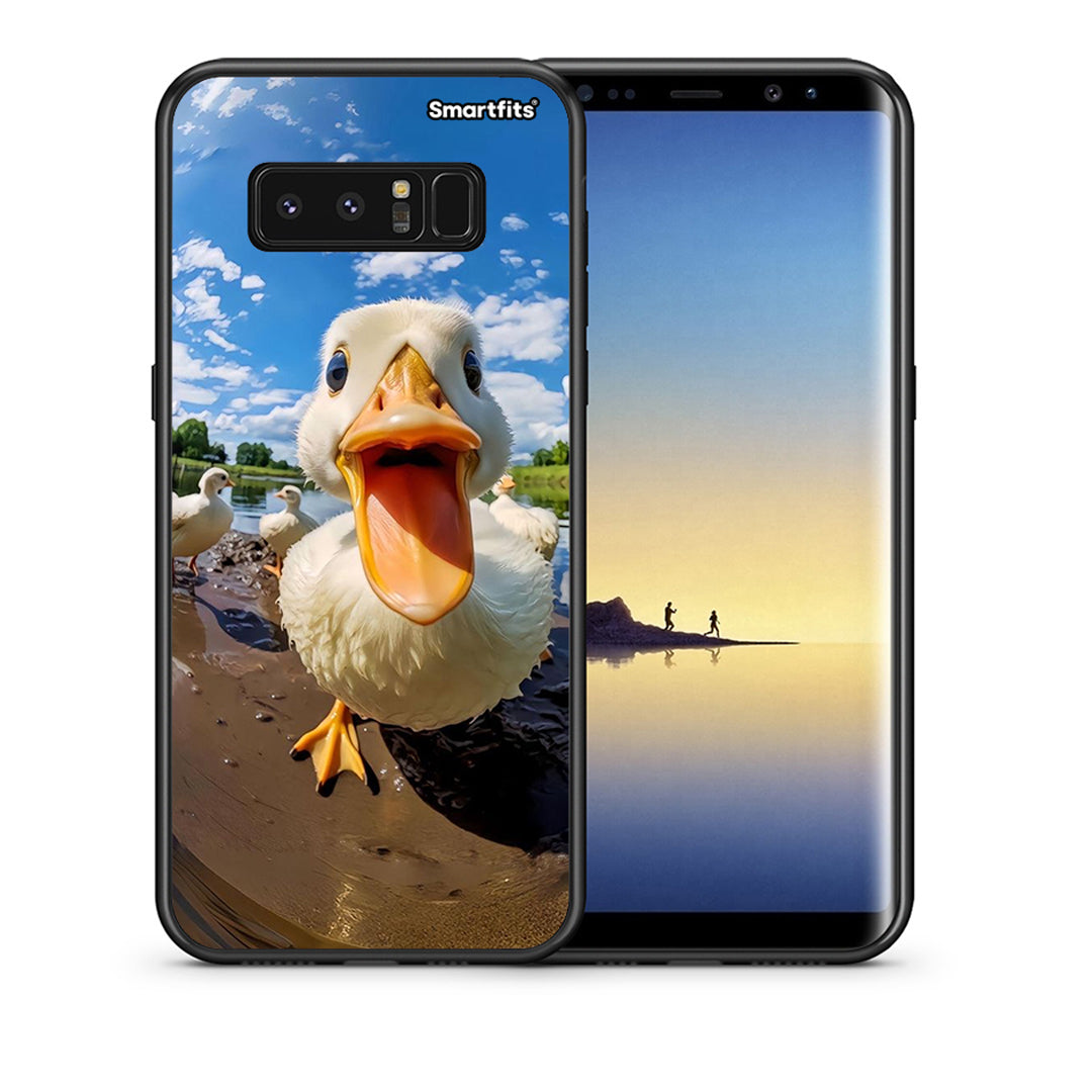 Θήκη Samsung Note 8 Duck Face από τη Smartfits με σχέδιο στο πίσω μέρος και μαύρο περίβλημα | Samsung Note 8 Duck Face case with colorful back and black bezels