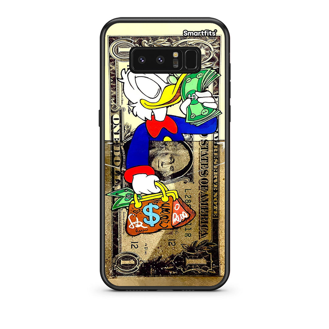 samsung note 8 Duck Money Θήκη από τη Smartfits με σχέδιο στο πίσω μέρος και μαύρο περίβλημα | Smartphone case with colorful back and black bezels by Smartfits