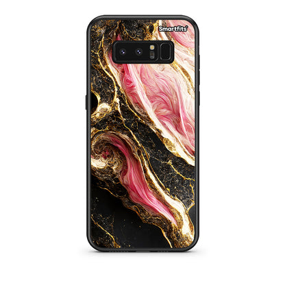 samsung note 8 Glamorous Pink Marble θήκη από τη Smartfits με σχέδιο στο πίσω μέρος και μαύρο περίβλημα | Smartphone case with colorful back and black bezels by Smartfits
