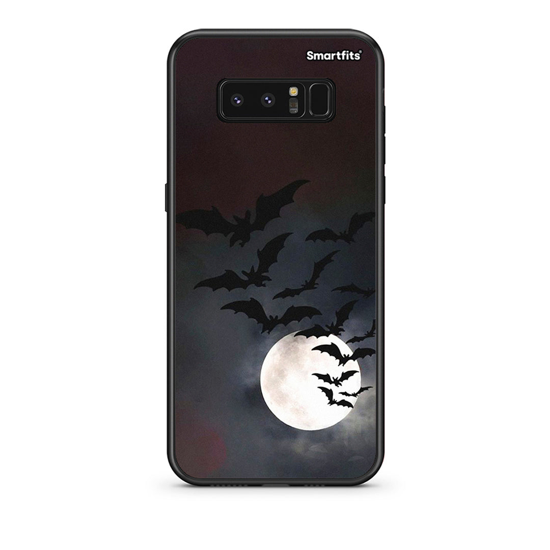 samsung note 8 Halloween Bat Night Θήκη από τη Smartfits με σχέδιο στο πίσω μέρος και μαύρο περίβλημα | Smartphone case with colorful back and black bezels by Smartfits