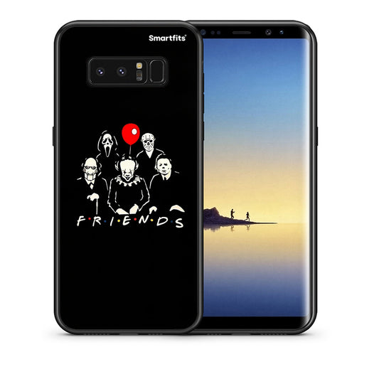 Θήκη Samsung Note 8 Halloween Friends από τη Smartfits με σχέδιο στο πίσω μέρος και μαύρο περίβλημα | Samsung Note 8 Halloween Friends case with colorful back and black bezels