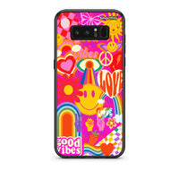 Thumbnail for samsung note 8 Hippie Love θήκη από τη Smartfits με σχέδιο στο πίσω μέρος και μαύρο περίβλημα | Smartphone case with colorful back and black bezels by Smartfits