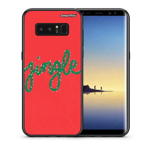 Θήκη Samsung Note 8 Jingle Xmas από τη Smartfits με σχέδιο στο πίσω μέρος και μαύρο περίβλημα | Samsung Note 8 Jingle Xmas case with colorful back and black bezels