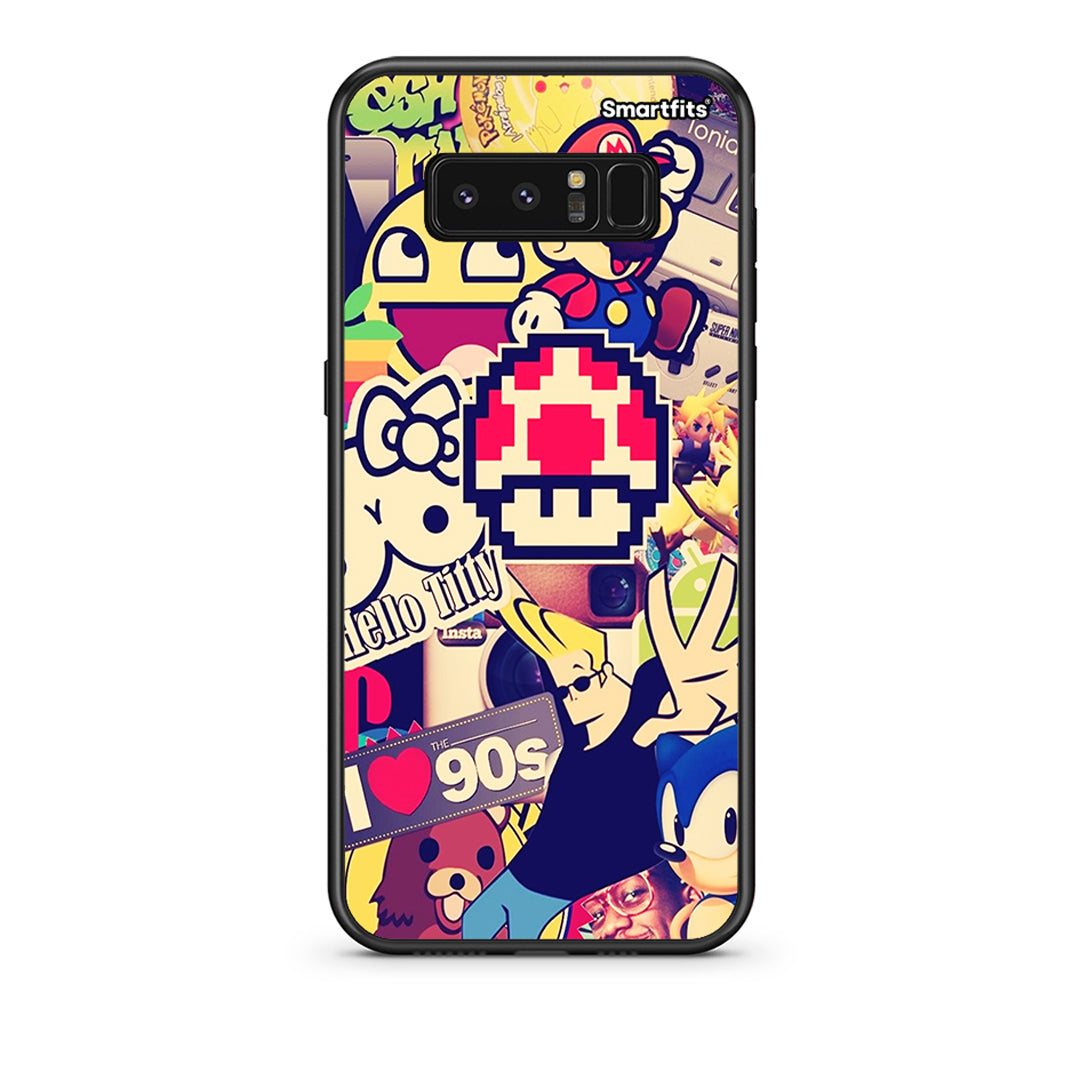 samsung note 8 Love The 90s θήκη από τη Smartfits με σχέδιο στο πίσω μέρος και μαύρο περίβλημα | Smartphone case with colorful back and black bezels by Smartfits