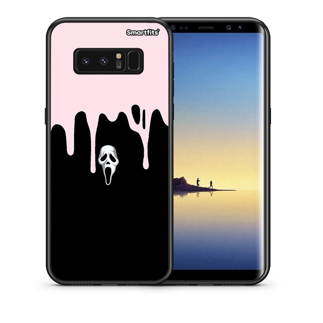 Θήκη Samsung Note 8 Melting Halloween Mask από τη Smartfits με σχέδιο στο πίσω μέρος και μαύρο περίβλημα | Samsung Note 8 Melting Halloween Mask case with colorful back and black bezels