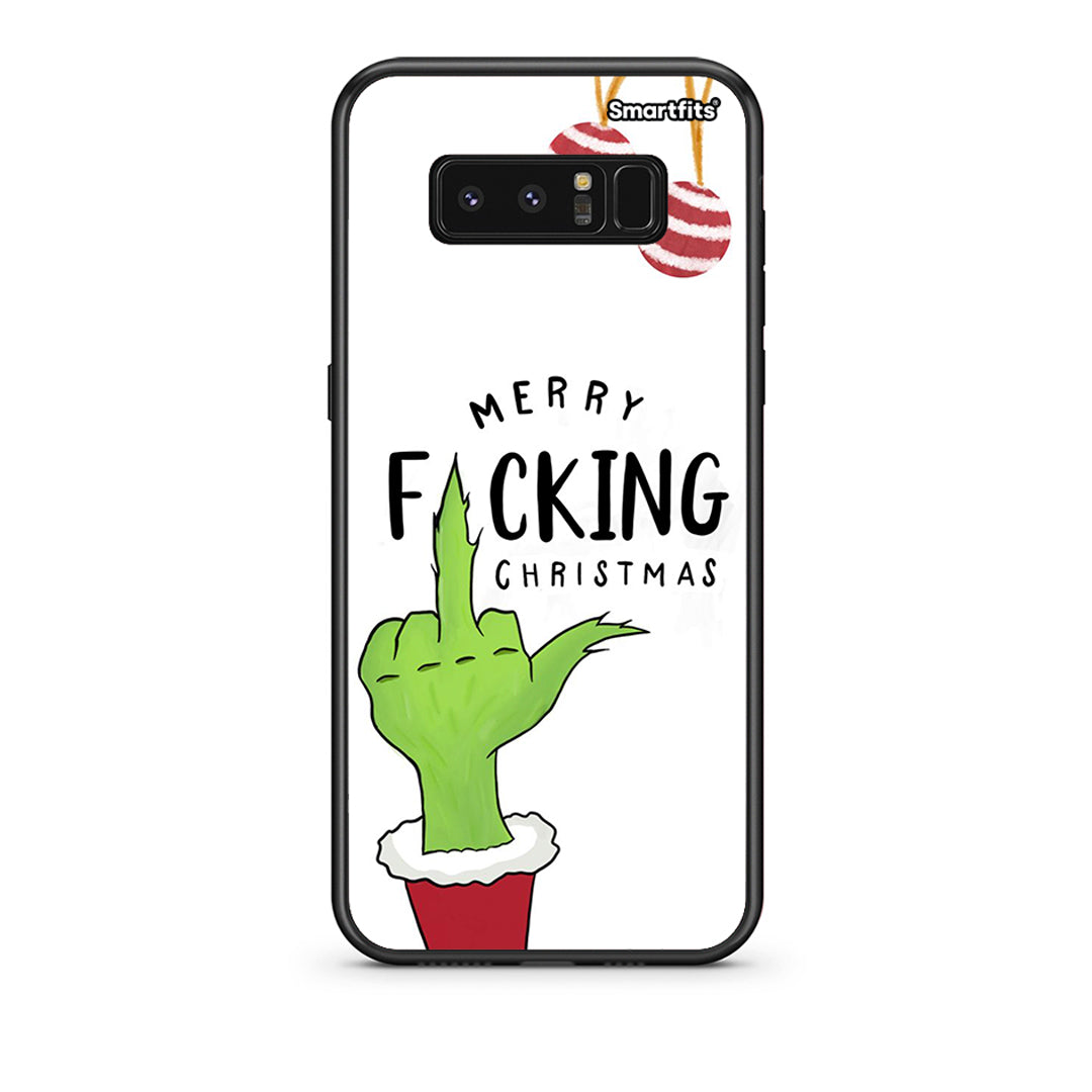 samsung note 8 Merry F Xmas θήκη από τη Smartfits με σχέδιο στο πίσω μέρος και μαύρο περίβλημα | Smartphone case with colorful back and black bezels by Smartfits